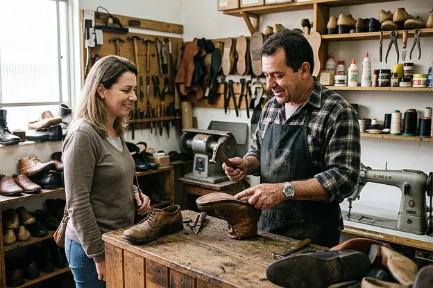Atendimento ao cliente em serviços de sapateiro em Muriaé.